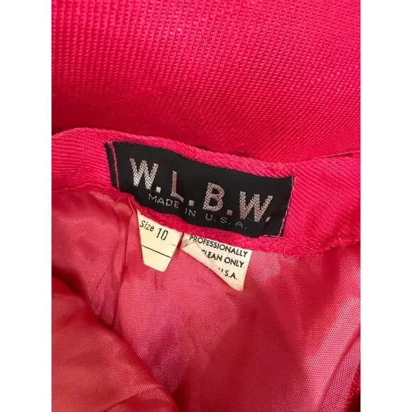 W.L.B.W Vintage Women Pencil Skirt Size 10 Pink High Rise Lined - Picture 2 of 3